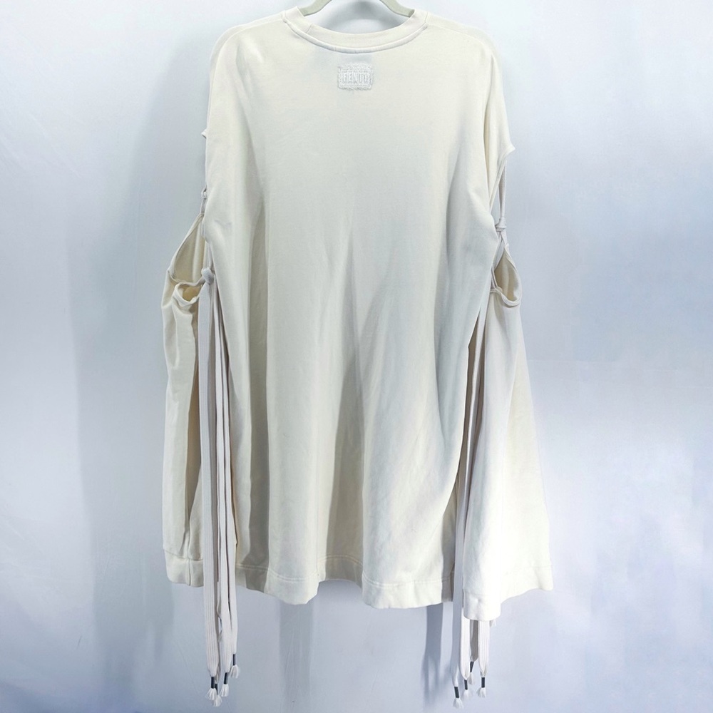 Puma X Rihanna Cream Oversized Lace up Long Sleeve Sweatshirt Mini Dress XS - Picture 7 of 10